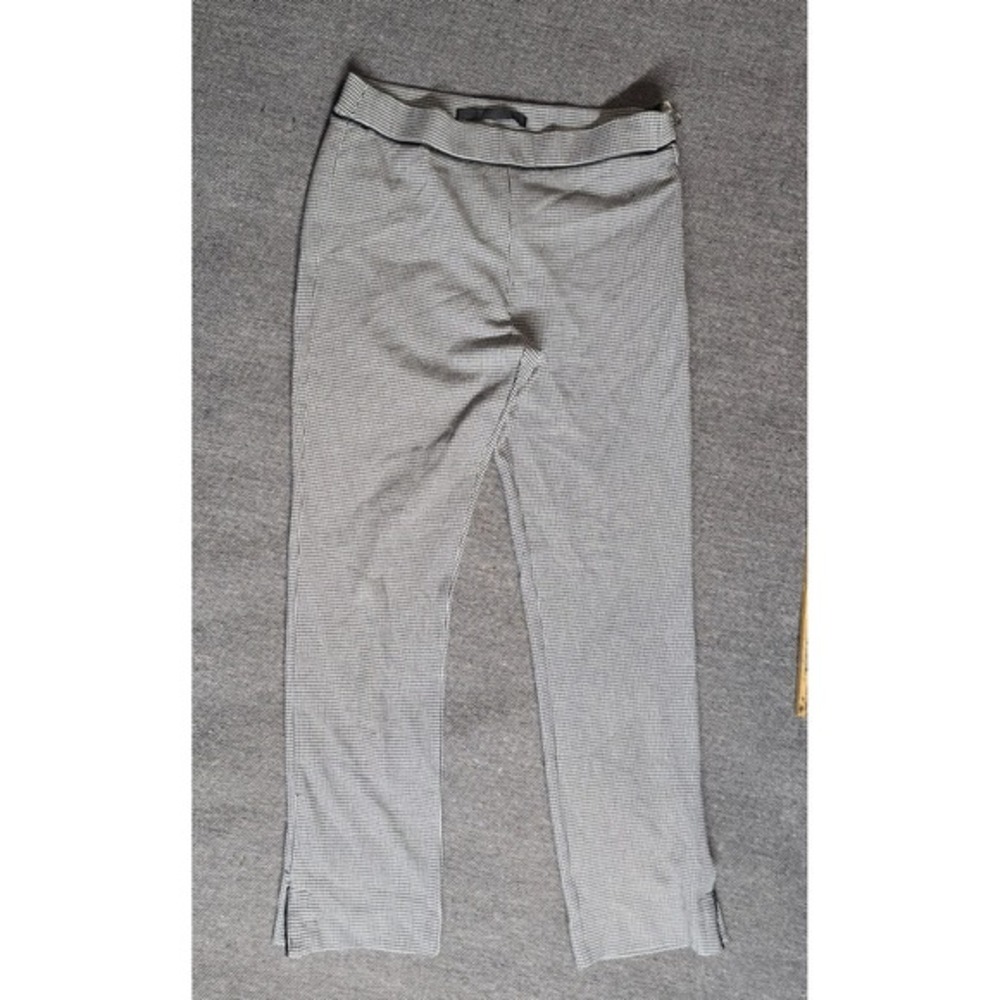 Zara Trafaluc‎ Black White Houndstooth Side Zip Ankle Slit Pants Size Small